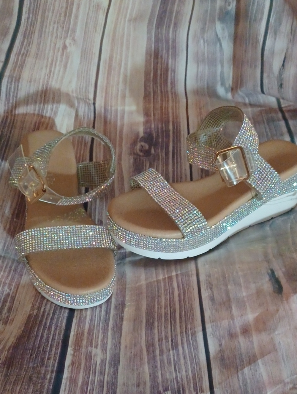 Link Bling Buckle Sandals Little Girl Sz 12